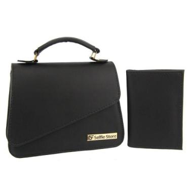 Imagem de Bolsa Feminina Transversal Casual Moda + Carteira Divisórias - Selfie 