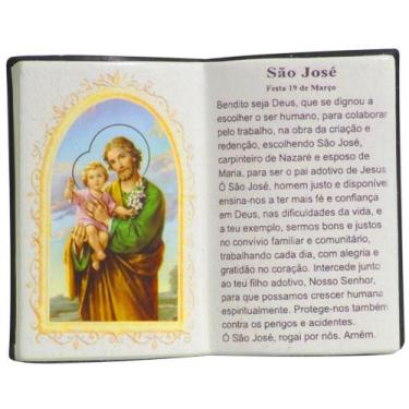 Imagem de Livro de Oração São José Resina Porta Caneta 15cm - Zona Livre
