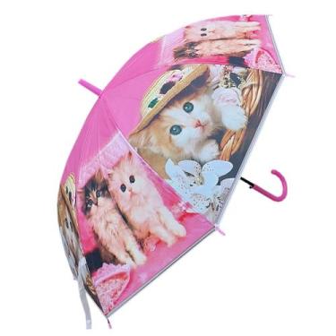 Imagem de Guarda Chuva Estampa Pet Abertura Automática - Modelo Gato - L&Q, Rosa