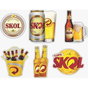Imagem de Kit Display de Mesa 6 Peças Para Festa Cerveja Skol MDF - Juju Brasil