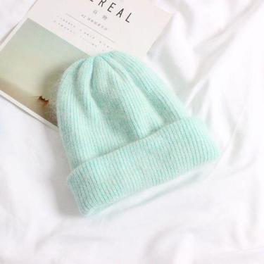 Imagem de Touca De Inverno De Pele De Coelho Real Feminino ELASHOPP