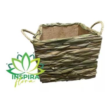 Imagem de Cesto Vaso Palha Sisal 14x18x18 Decoração Lavabo Revista Lar - FLORA F