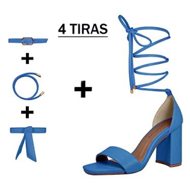 Imagem de Sandália Troca Tira Salto Alto Grosso Luiza Sobreira Azul Mod. 2164-2