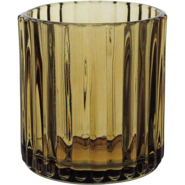 Imagem de Castiçal Porta Vela Decorativo Home&co Vidro 8x7x7cm Marrom