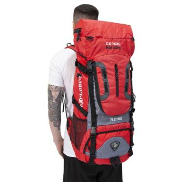 Imagem de Mochila esportes 75l grande trekking camping mochilão - Clio , Vermelh