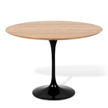 Imagem de Mesa Saarinen Redonda 60 cm Madeira Base Preta - Eero Saarinen, Mezzo 