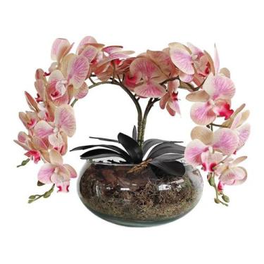 Imagem de Arranjo centro de mesa vaso grande 4 flores de orquideas - La Caza Sto