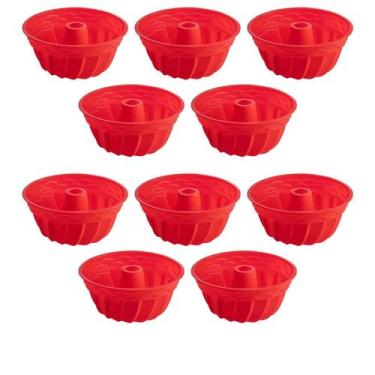 Imagem de Jogo 10 Assadeira Redonda Espiral Silicone Sortida Silicone - QUALITY 