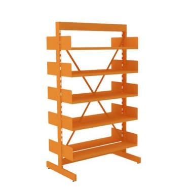 Imagem de Estante Para Biblioteca Dupla Pandin 2,00 m Laranja Picasso