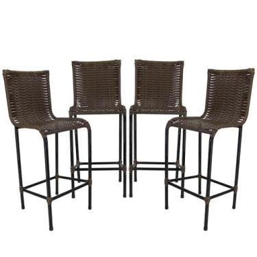 Imagem de 4 Banquetas em Fibra sintética Artesanal Bar, Bancada, Balcão - Diplom