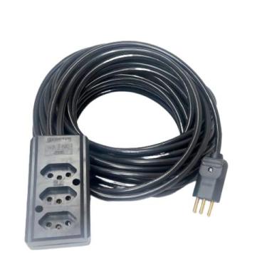 Imagem de Extensão Elétrica 10a/20a Reforçada 40m PP 2x1,5mm 3 tomadas - Margiri