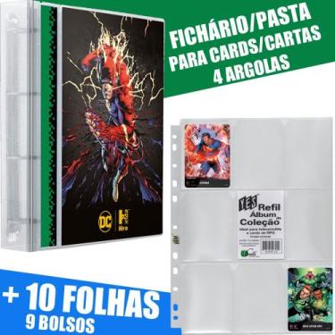 Imagem de Pasta Fichário Carta Cards 4 Argolas HRO DC Flash + 10 Folhas - YES