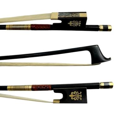Imagem de Arco Violino 4/4 Fibra Carbono Liso Profissional Premium Gold Talão Ébano