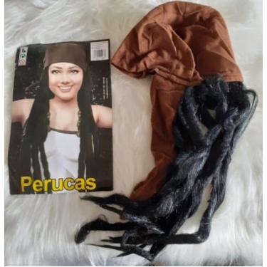 Imagem de Peruca Rastafári Pirata Feminina Cosplay Festas Fantasia - CM Presente