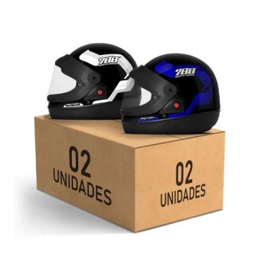 Imagem de Kit 2 Capacetes Sport Moto 788 Fechados Pro Tork Masculino Feminino Se