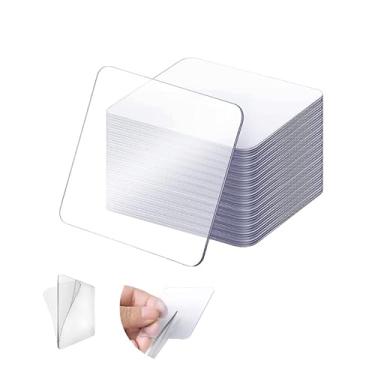 Imagem de MeetRade Fita Dupla Face Resistente, 10 Pacotes de Fita Adesiva de Montagem, Fita Dupla Face Transparente para Paredes, Removedor de Fita Dupla Face, À Prova D'Água, Quadrados Fortes, 3", Pegajoso Par
