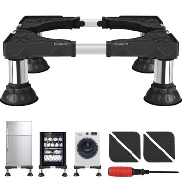 Imagem de ToLanbbt Suporte de mini geladeira altura ajustável 16 cm-19 cm base de suporte de máquina de lavar e secar com 4 pés fortes base de suporte universal para móveis de 40,6 a 61 cm, pedestal de