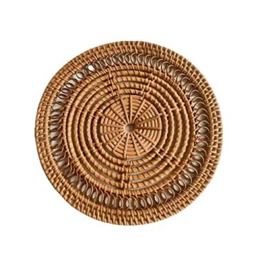 Imagem de Cestas Tecidas à Mão, Cestas de Parede Decorativas Boho, Decoração de Parede de Madeira para Jardim de Pátio, Varanda, Cozinha Com Decoração de Parede Tecida de Vime (2#)