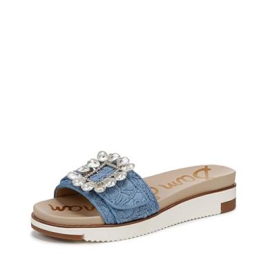 Imagem de Sam Edelman Sandália feminina Ariane Slide, Renda azul celeste real, 41
