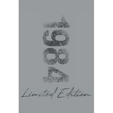 Imagem de Limited Birthday Edition 1984 Born Year Vintage Retro Grunge Line Art: NOTEBOOK - Funny Heart Line Birthday Gift, Vintage Retro Gift Idea - A5 (6x9) - ... Note, Sketch, Planner, Birthday, Vintage