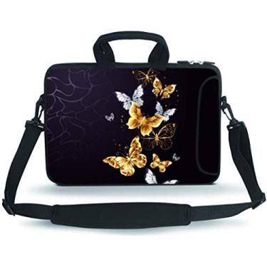 Imagem de Bolsa carteiro para notebook/Chromebook/Ultrabook de 11 a 15,6 polegadas, Borboletas douradas, 14-15.6 inch