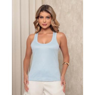 Imagem de Regata Feminina Blusa Básica Caneladinha Tecido Rib Canelado Confprtáv