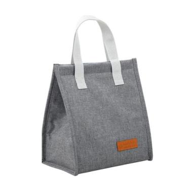 Imagem de Bolsa Térmica Com Alça De Mão Marmita Lancheira  - Bogu By Siss, Cinza