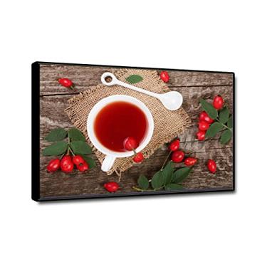 Imagem de Impressão de imagens de cozinha em tela - arte de parede em tela de cozinha grande - pôsteres e impressões de sopa de tomate - Comida a imagem para decoração de sala de jantar 40 x 60 cm (16 x 24 pol)