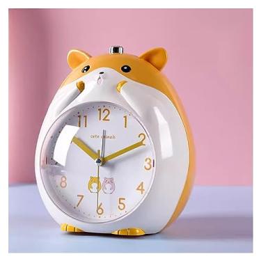 Imagem de LICONG-2020 Despertador super alto, despertador infantil redondo analógico relógio de mesa desenho animado animal silencioso sem tique-taque, luz de fundo, operado por bateria para quarto, relógios
