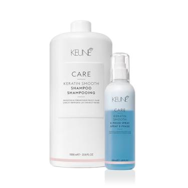 Imagem de Kit Keune Care Keratin Smooth Shampoo Litro Phase (2 produtos)