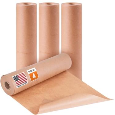 Imagem de Paclord Rolo de papel de mascaramento de 30,5 cm x 60 jardas (55 m) (pacote com 4) - Feito nos EUA Papel de mascaramento Kraft de uso geral para pintura - Papel de pintor para proteção contra