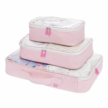 Imagem de Conjunto Kit Organizador De Malas Sweet Para Viagem 3 Peças cor:rosa