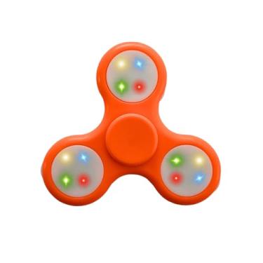 Imagem de Pop It Hand Spinner com LED Giratório - Brinquedo Antiestresse Iluminado Cor Laranja - Diversão e Relaxamento para Todas as Idades
