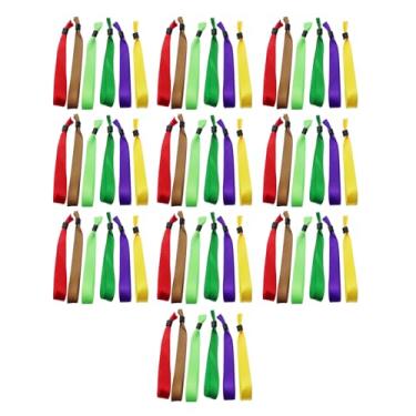 Imagem de ZQIY 60 pulseiras de tecido de cores mistas para eventos - pulseiras descartáveis - pulseiras de identificação do cliente para shows leves, festas, eventos, entrada de clube