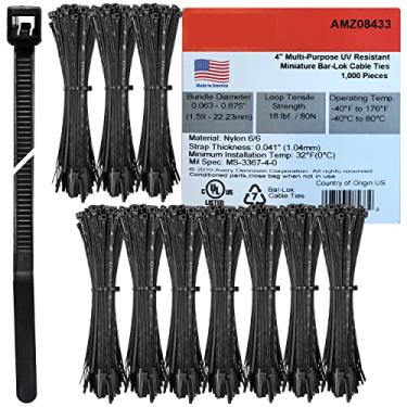 Imagem de Prendedores de zíper Bar Lok de 10 cm – 1000 peças, preto – Feito nos EUA – Clima, UV e resistente a impactos de plástico para encadernação e organização de cabos e mais – Interior e Exterior (10 cm, 1000 ct)