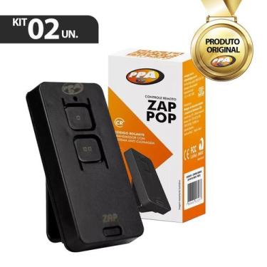 Imagem de Kit 2 Controles Remoto Tx Zap Pop 433mhz Preto PPA