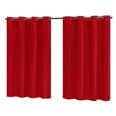 Imagem de Cortina Blackout PVC (Plástico) Decorativa Corta Luz 100% 2,20M x 1,30M de Janela com Ilhós (VERMELHO)