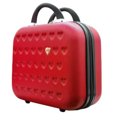 Imagem de Frasqueira Necessarie de Viagens Grande de mão ABS Rígida Fechamento em Ziper com Organizador Interno (Vermelho)