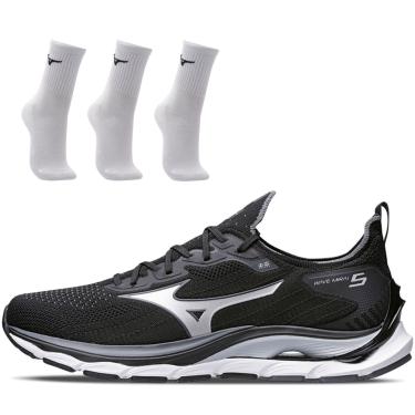 Imagem de Kit 1 Tênis de Corrida Masculino Mizuno Wave Mirai 5 e 3 Pares de Meia Cano Médio  masculino