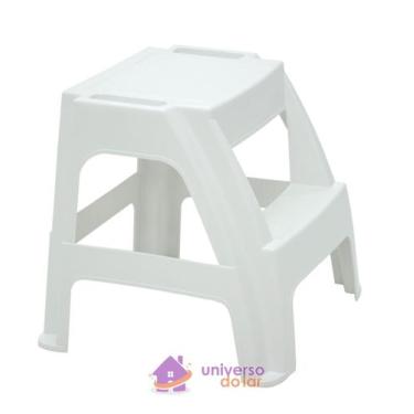 Imagem de Banqueta Escada Tramontina Paiva Basic Branco