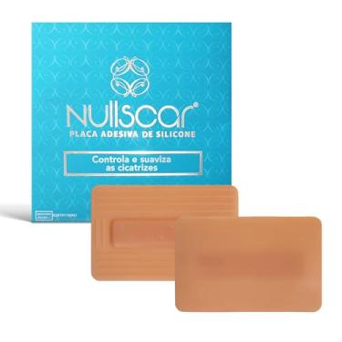 Imagem de NullScar Reta S - Fita de Silicone Adesivo para Cicatrizes Pós-Cirúrgicas Pequenas - Com Óleo de Rosa-Mosqueta e Vitamina E - Reutilizável - 5 x 7,5cm - Caixa com 4 Unidades
