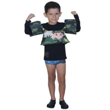 Imagem de Colete Salva Vidas Infantil Boia Braço Até 25Kg Camuflado
