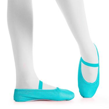 Imagem de Sapatilha Meia-Ponta Glitter Infantil Só Dança IF22D, Azul, 32