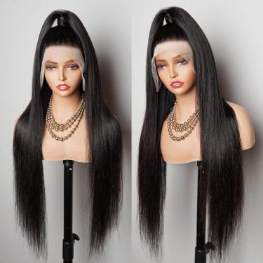 Imagem de Peruca Lace Front Liso, Longo Preto, Cabelo Humano, 70 cm Nacional Brasileiro