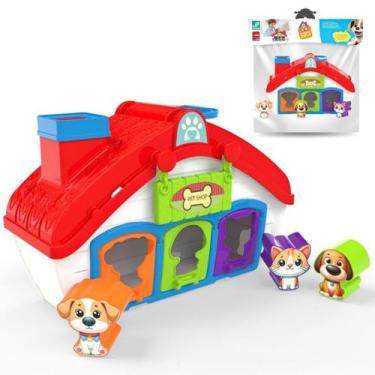 Imagem de Brinquedo Casinha Pets Cachorro Gato Casa Kids Colorido Didático Educa
