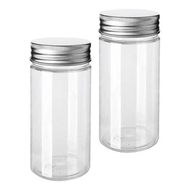 Imagem de Bothyi 2pcs frascos claros com tampas de cozinha latas de cozinha solta jarra de chá de cosméticos garrafas vazias para massas de biscoito de creme de