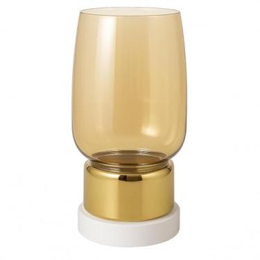 Imagem de Vaso de vidro moderno de 30,5 cm com base – Detalhe de cilindro alto para decoração de casa, centros de mesa ou arranjos florais – Presente elegante para o Dia das Mães, inauguração de casa ou