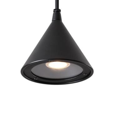 Imagem de DAWALIGHT Luminária Pendente De Teto Com Led Gu10 De 5 W, 1,44 M, À Prova D'Água, Ip44, Para Áreas Externas, Para Jardim, Sala De Estar, Banheiro, Hotel, Restaurante, Bar, Alumínio, Abajur Preto