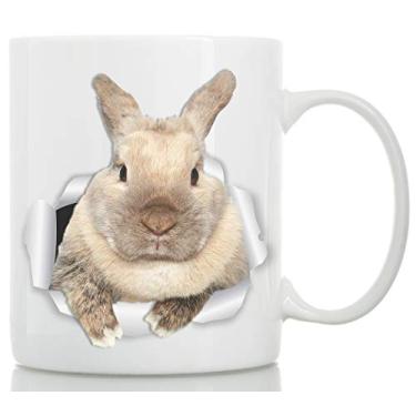Imagem de Winston & Bear Caneca de coelho rascally - Caneca de café de coelho engraçado - Caneca de Páscoa - Presentes de coelho perfeito - Xícara de chá de coelho fofo (425 g)