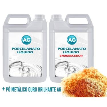 Imagem de Porcelanato Líquido Metálico Ouro Brilhante AG por M² - Resinas ag, 10